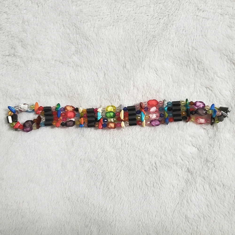 Hematite Magnetic Colorful Wrap Bracelet Necklace - Picture 3 of 8
